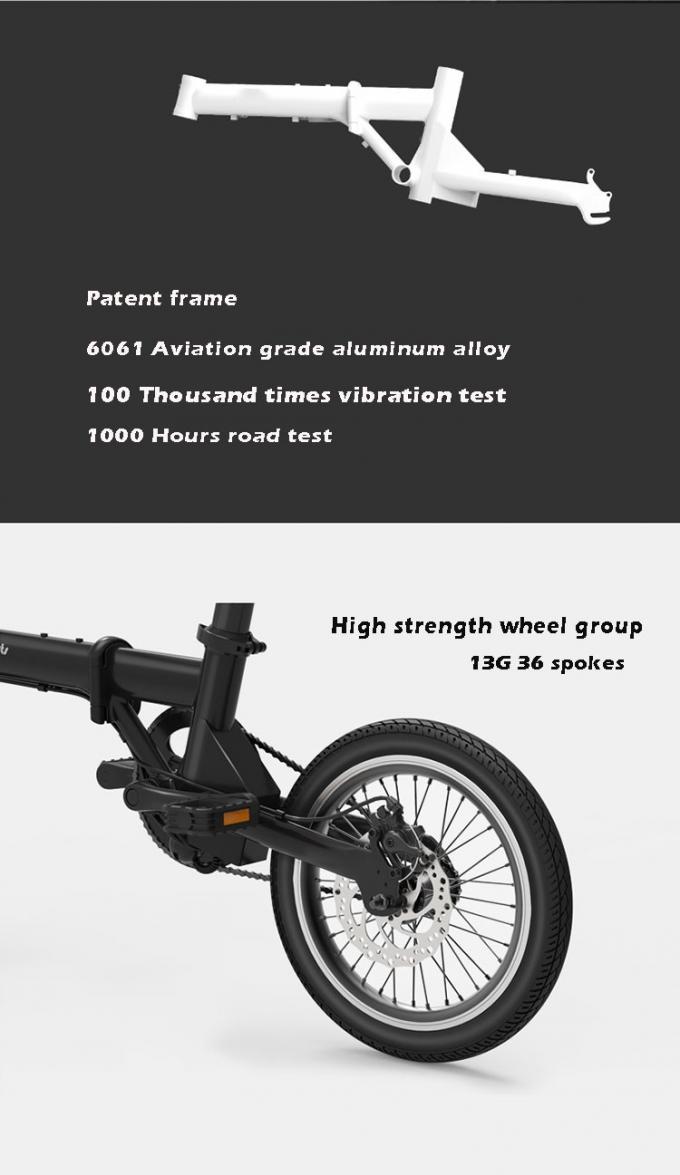 CE 16" Elektrikli Katlanabilir Bisiklet / Bisiklet 200-250w fırçasız lityum pil ile çalıştırılır 5