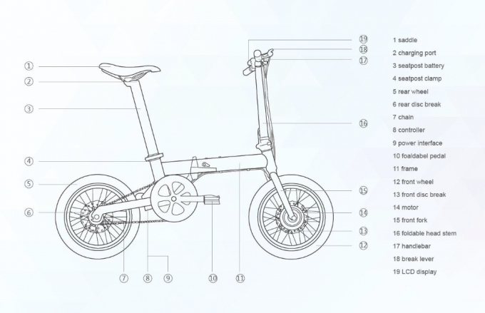 CE 16" Elektrikli Katlanabilir Bisiklet / Bisiklet 200-250w fırçasız lityum pil ile çalıştırılır 0