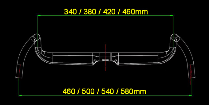 31.8mm Karbon Fiber Road Handlebar 80MM/65MM Drop/Reach Flared Bar Sonları Siyah 9