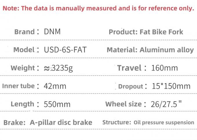 Dnm USD-6S Fat 26er Inverted Fat Bike Suspension Fork Dağ Bisikleti Fork 2